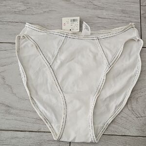 NWT Victoria's Secret 1990s  White Cotron/spandex HiCut Brief Sm